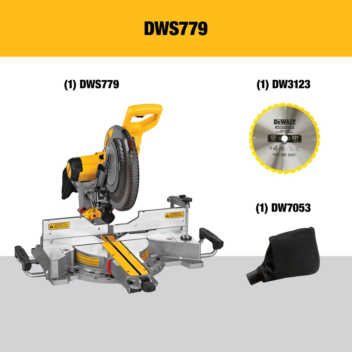 DEWALT 12-in 15-Amp Dual Bevel Sliding Compound Corded Miter Saw DWS779