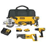 20-Volt MAX Lithium-Ion Cordless Combo Kit (5-Tool) with (1) 4.0Ah Battery, (1) 2.0Ah Battery, Charger and Bag